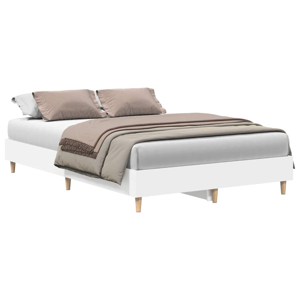 Sengeramme Uten Madrass Hvit 140X190 Cm Konstruert Tre