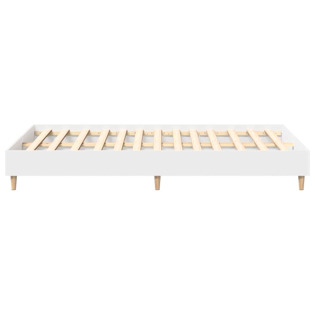 Sengeramme Uten Madrass Hvit 140X190 Cm Konstruert Tre
