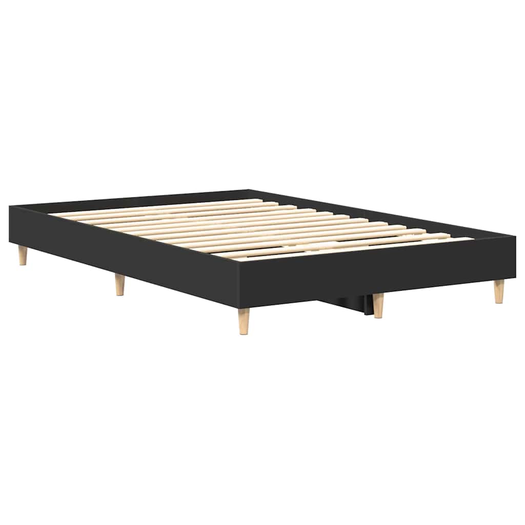 Sengeramme Uten Madrass Svart 140X190 Cm Konstruert Tre