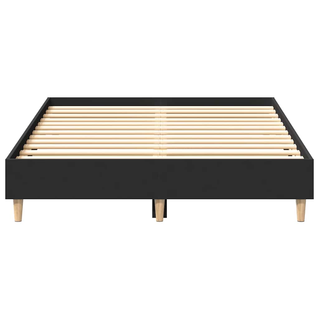 Sengeramme Uten Madrass Svart 140X190 Cm Konstruert Tre