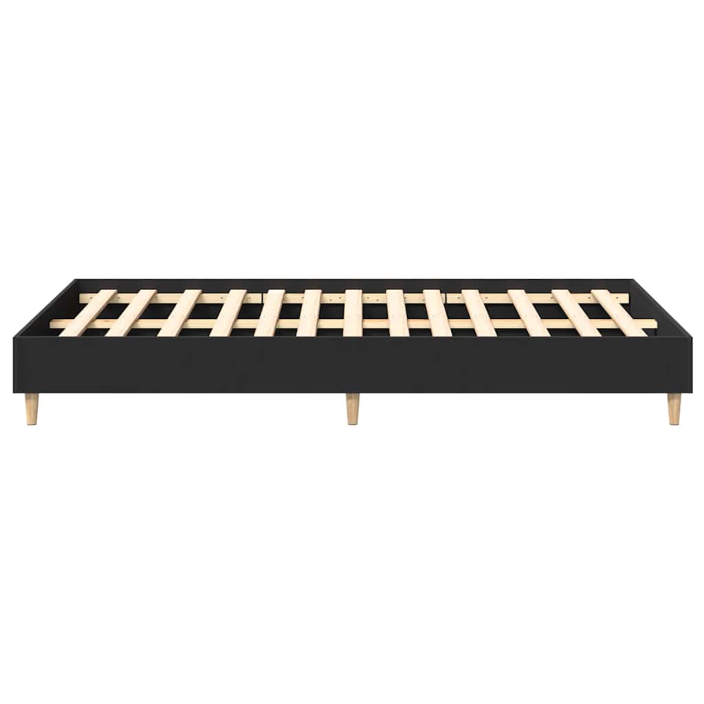 Sengeramme Uten Madrass Svart 140X190 Cm Konstruert Tre