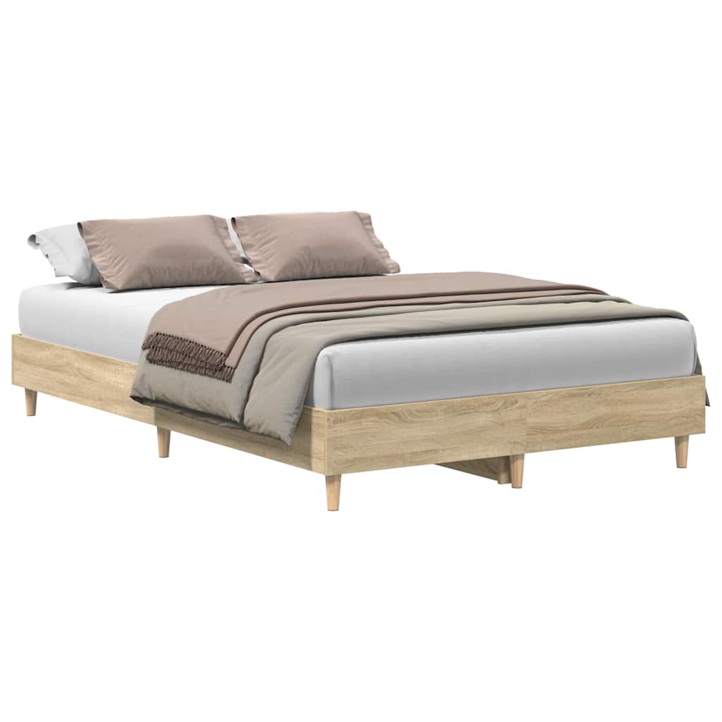 Sengeramme Uten Madrass Sonoma Eik 140X190 Cm Konstruert Tre