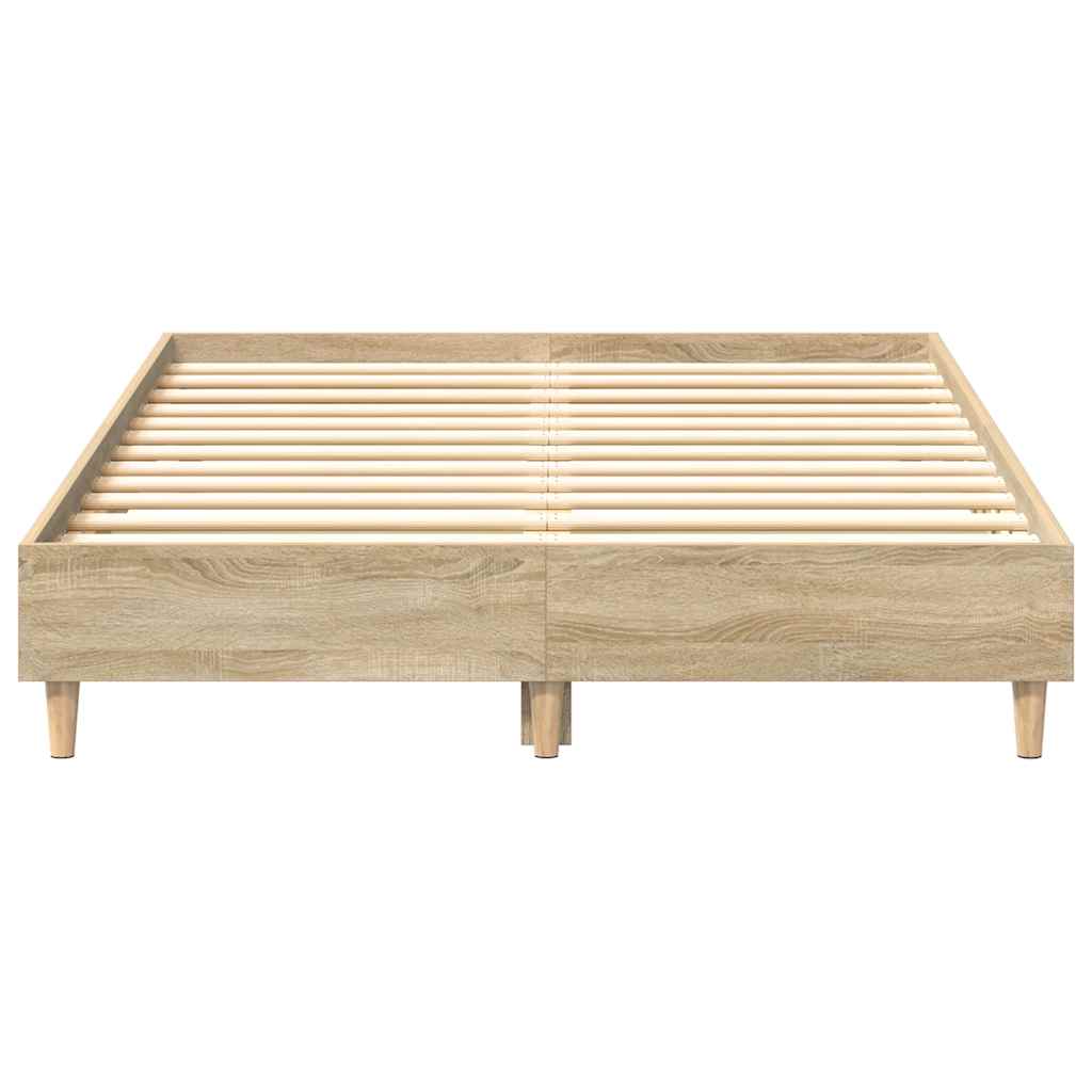 Sengeramme Uten Madrass Sonoma Eik 140X190 Cm Konstruert Tre