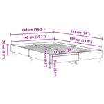 Sengeramme Uten Madrass Artisan Eik 140X190 Cm Konstruert Tre