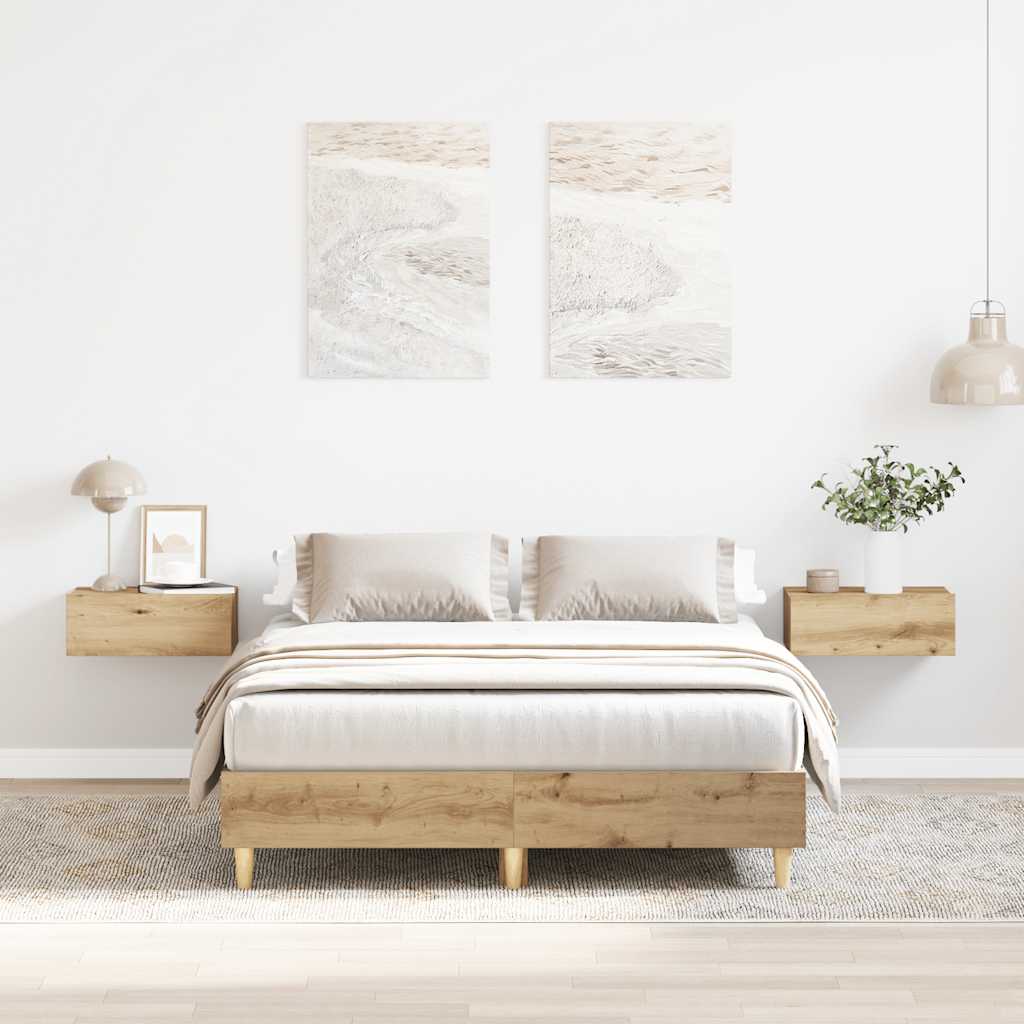 Sengeramme Uten Madrass Artisan Eik 140X190 Cm Konstruert Tre