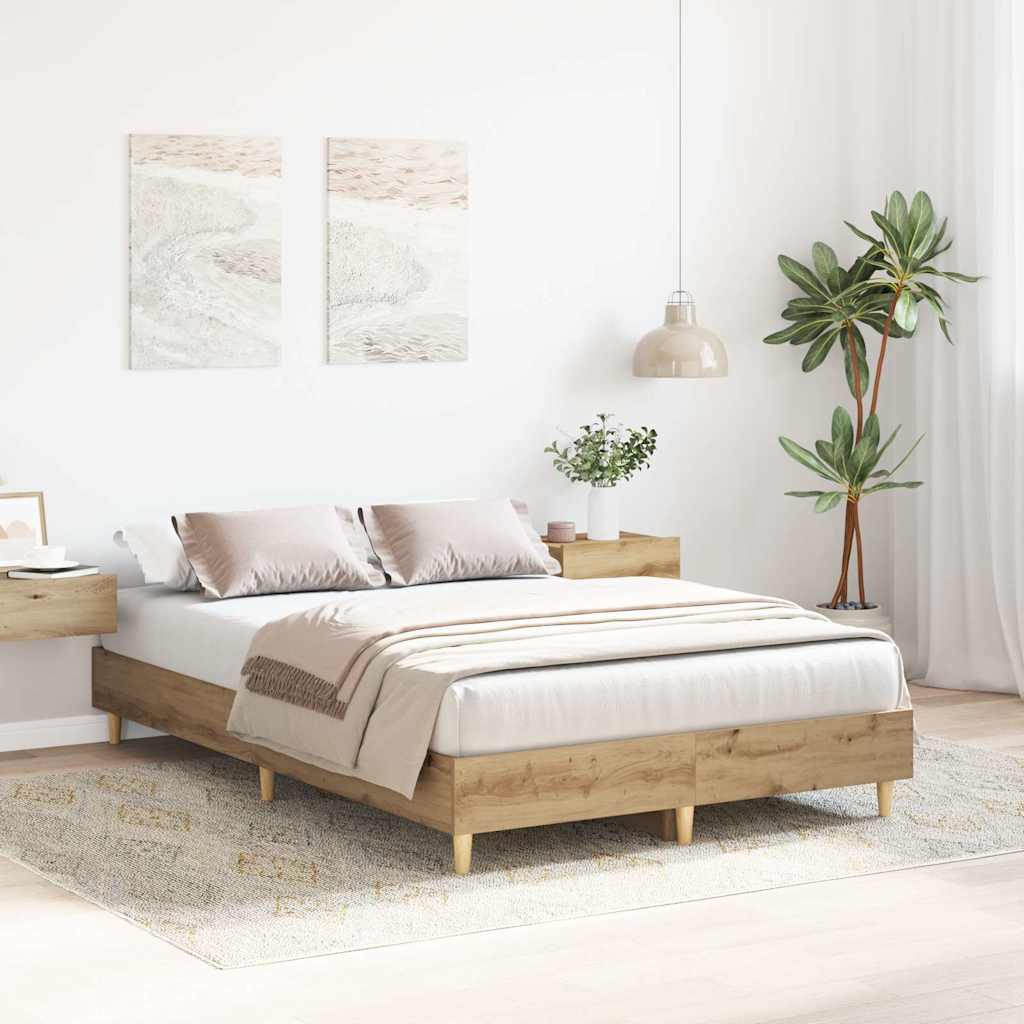 Sengeramme Uten Madrass Artisan Eik 135X190Cm Konstruert Tre