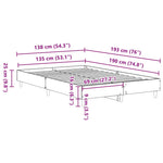 Sengeramme Uten Madrass Artisan Eik 135X190Cm Konstruert Tre