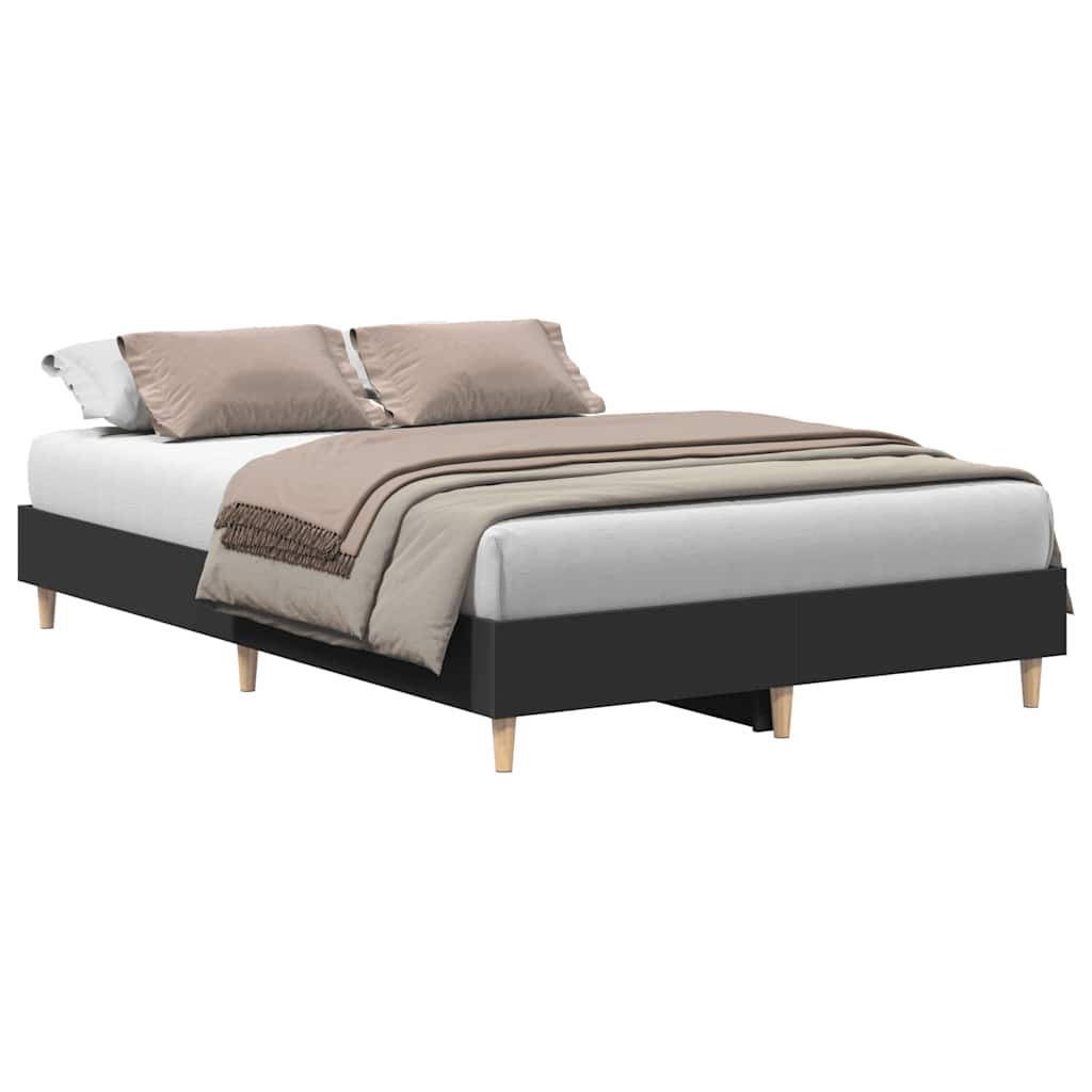 Sengeramme Uten Madrass Svart 120X190 Cm Konstruert Tre