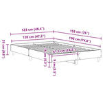 Sengeramme Uten Madrass Brun Eik 120X190 Cm Konstruert Tre