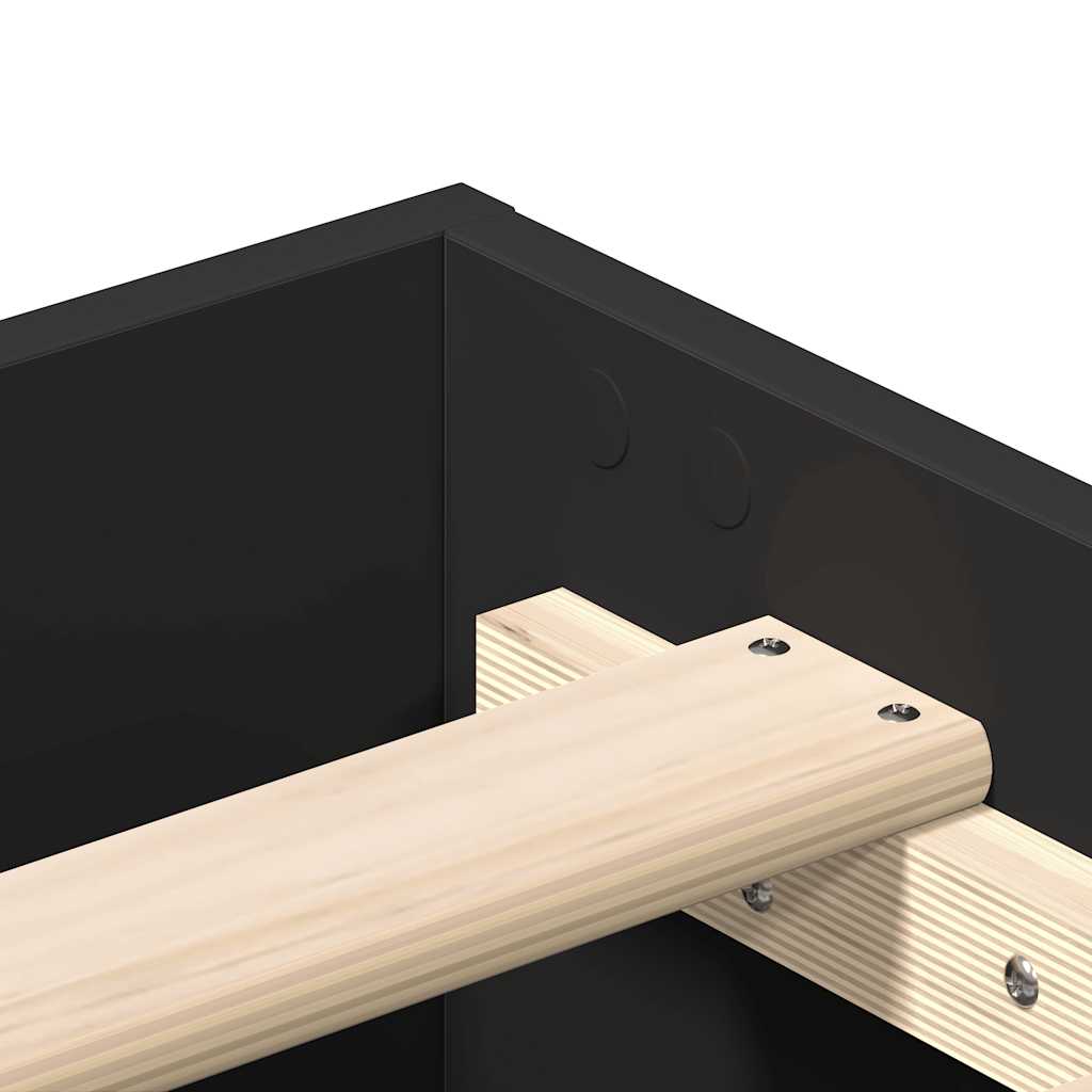 Sengeramme Uten Madrass Svart 90X190 Cm Konstruert Tre