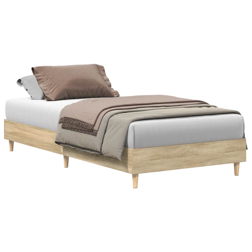 Sengeramme Uten Madrass Sonoma Eik 90X190 Cm Konstruert Tre
