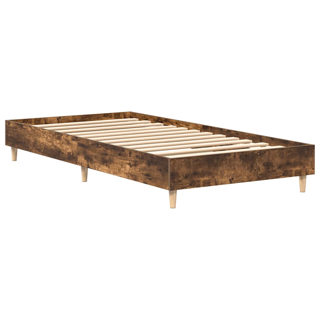 Sengeramme Uten Madrass Røkt Eik 90X190 Cm Konstruert Tre