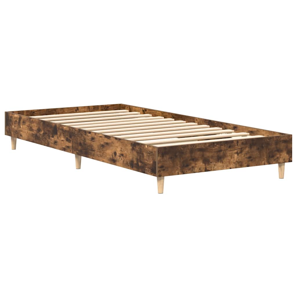 Sengeramme Uten Madrass Røkt Eik 90X190 Cm Konstruert Tre