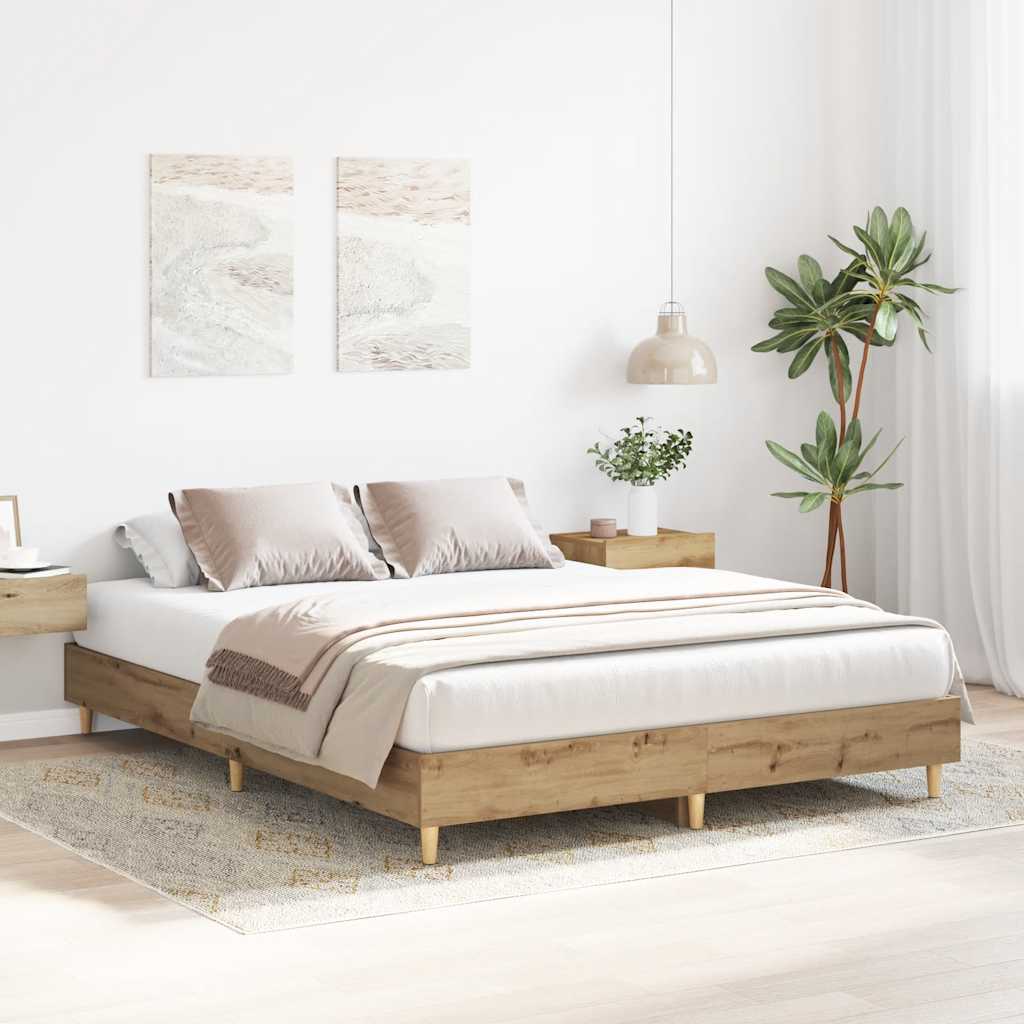 Sengeramme Uten Madrass Artisan Eik 90X190 Cm Konstruert Tre