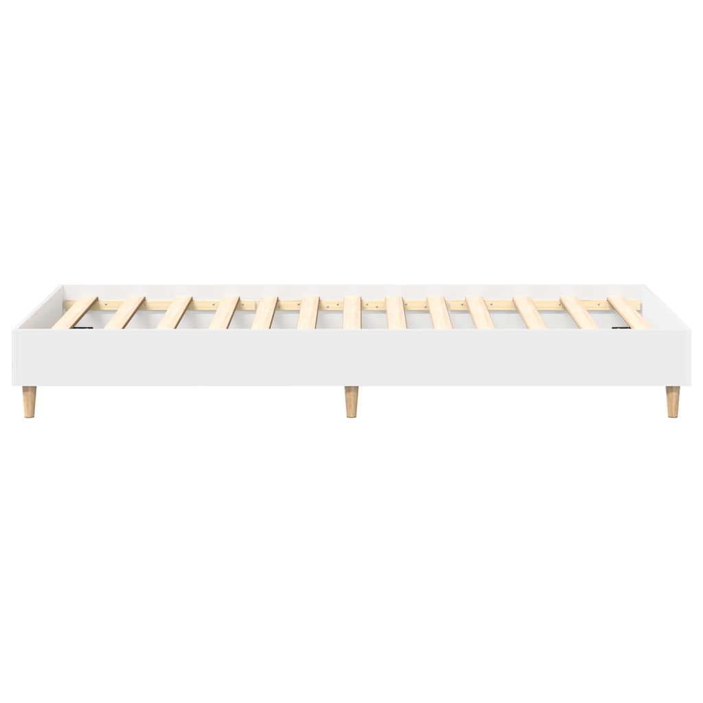 Sengeramme Uten Madrass Hvit 75X190 Cm Konstruert Tre