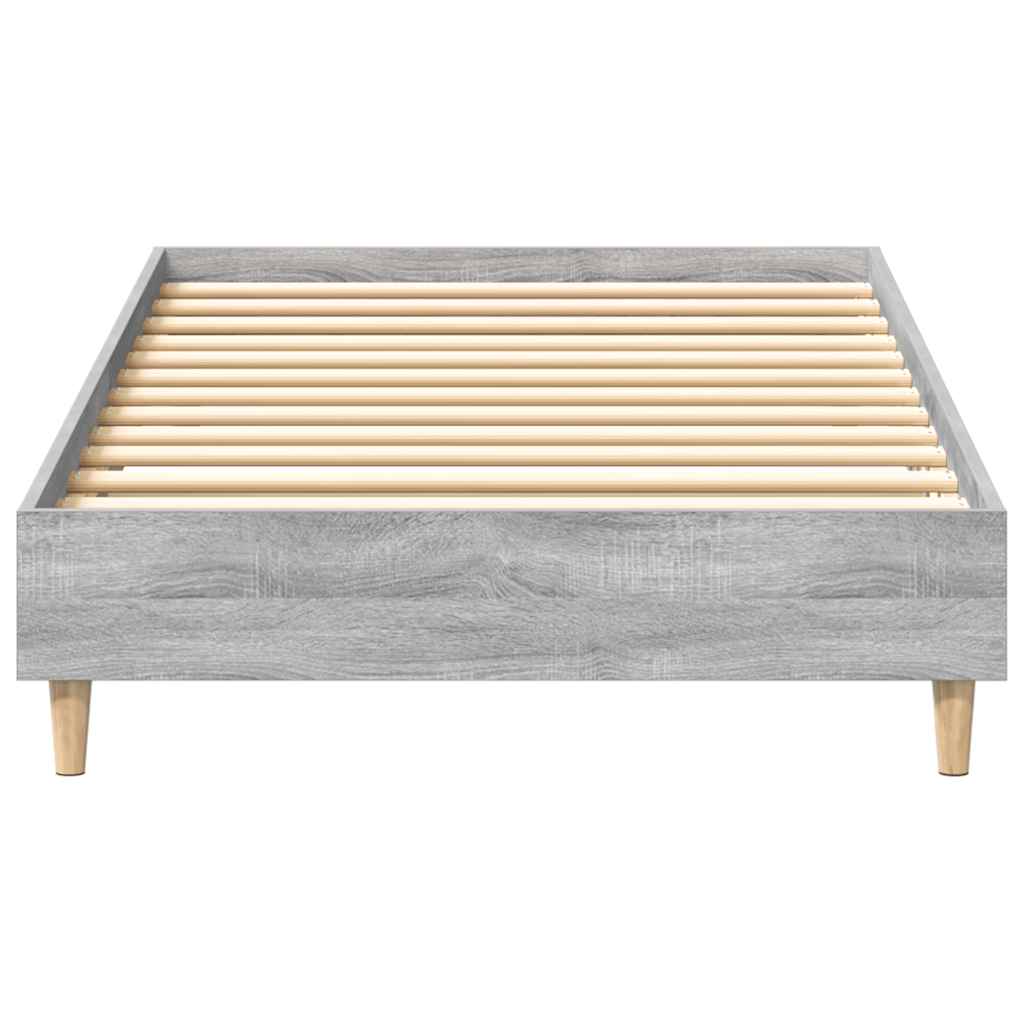 Sengeramme Uten Madrass Grå Sonoma 75X190 Cm Konstruert Tre