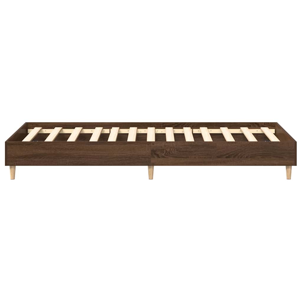 Sengeramme Uten Madrass Brun Eik 75X190 Cm Konstruert Tre