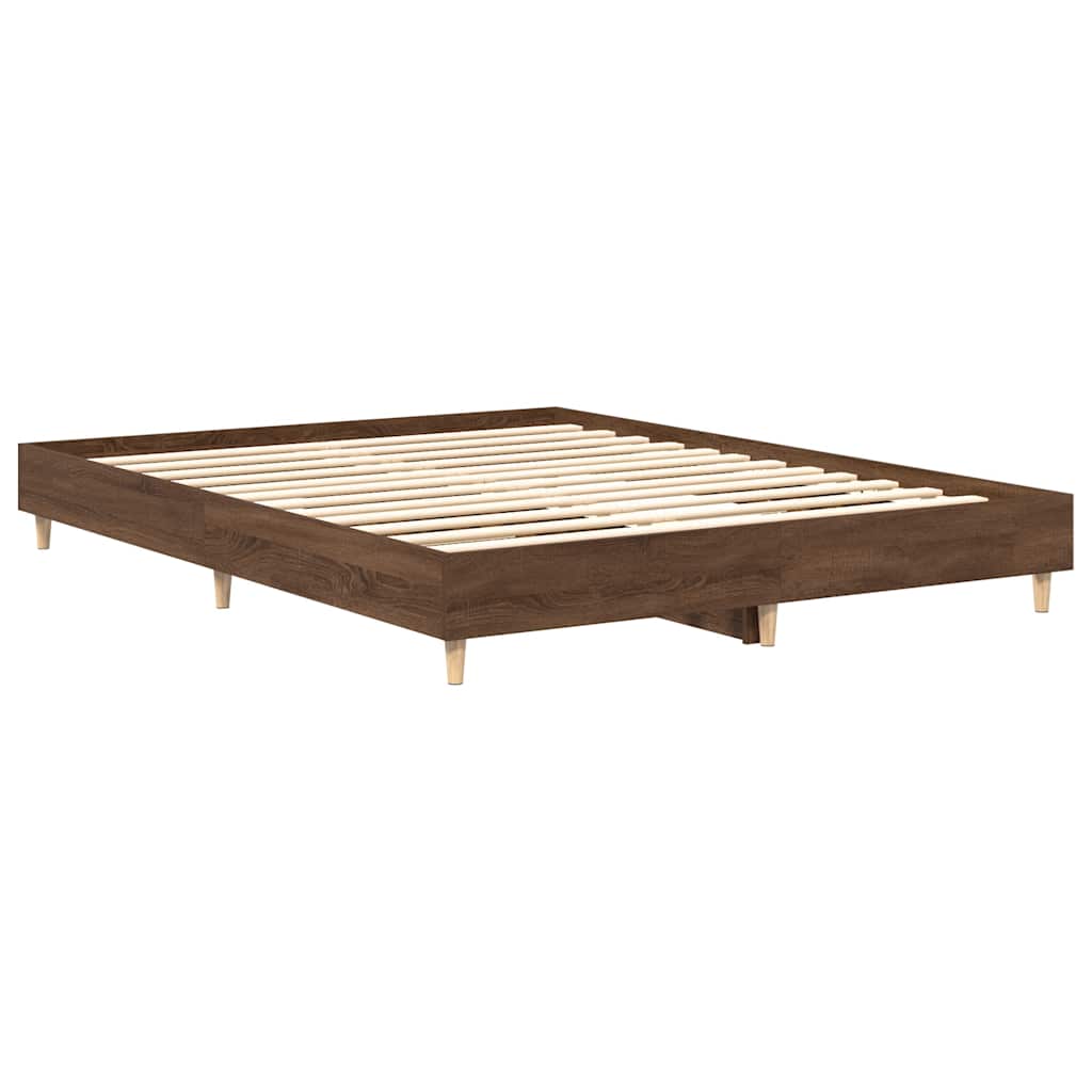 Sengeramme Uten Madrass Brun Eik 75X190 Cm Konstruert Tre