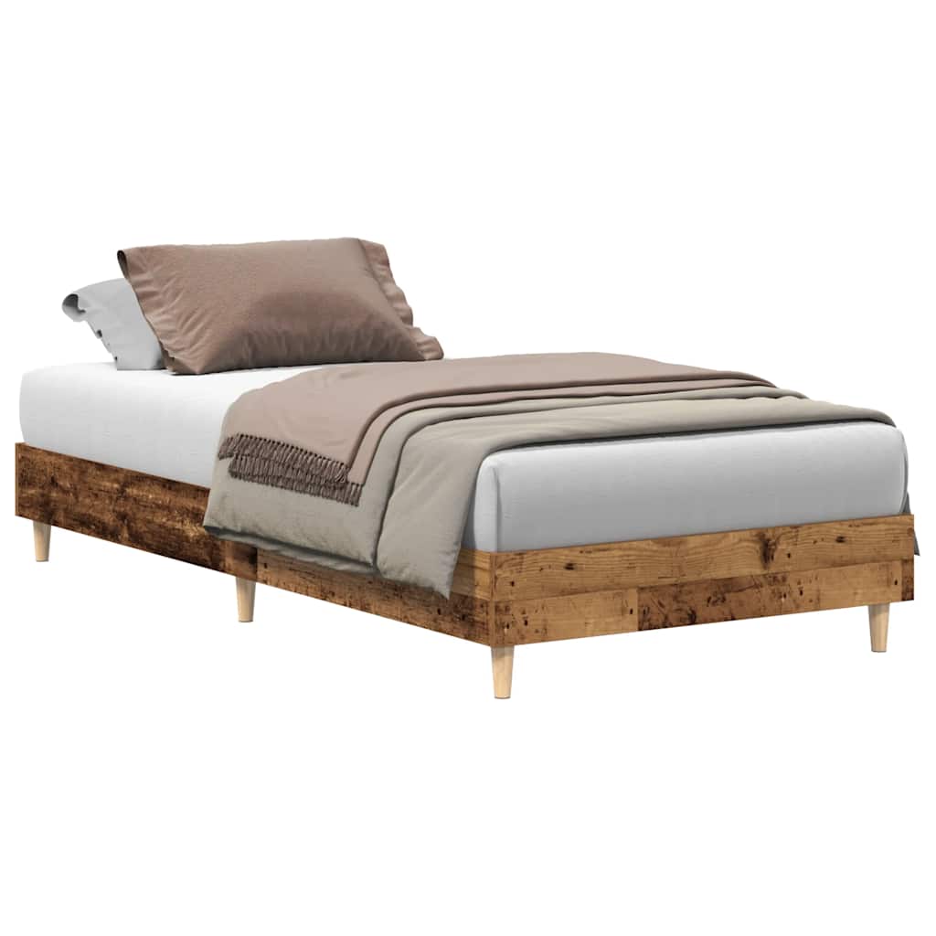 Sengeramme Uten Madrass Gammelt Tre 75X190 Cm Konstruert Tre