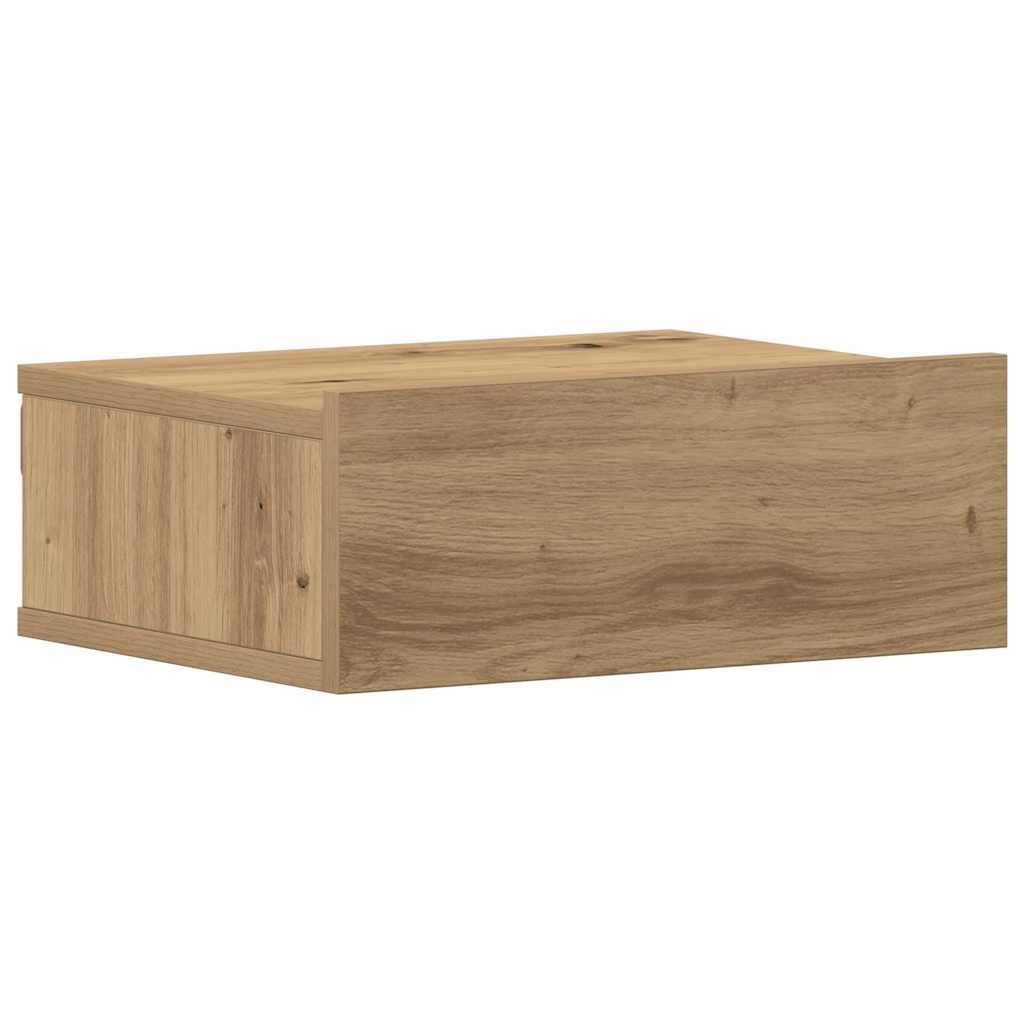 Flytende Nattbord Artisan Eik 40X32X15 Cm Konstruert Tre