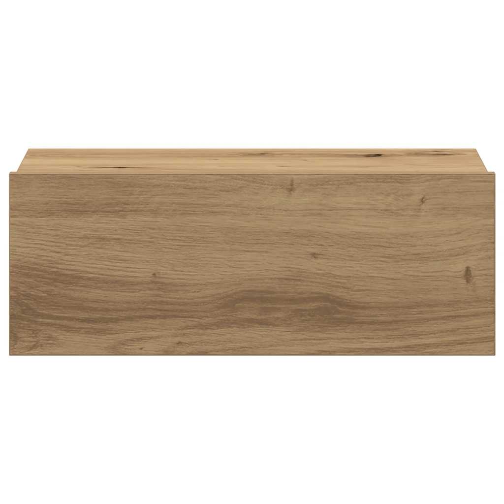 Flytende Nattbord Artisan Eik 40X32X15 Cm Konstruert Tre