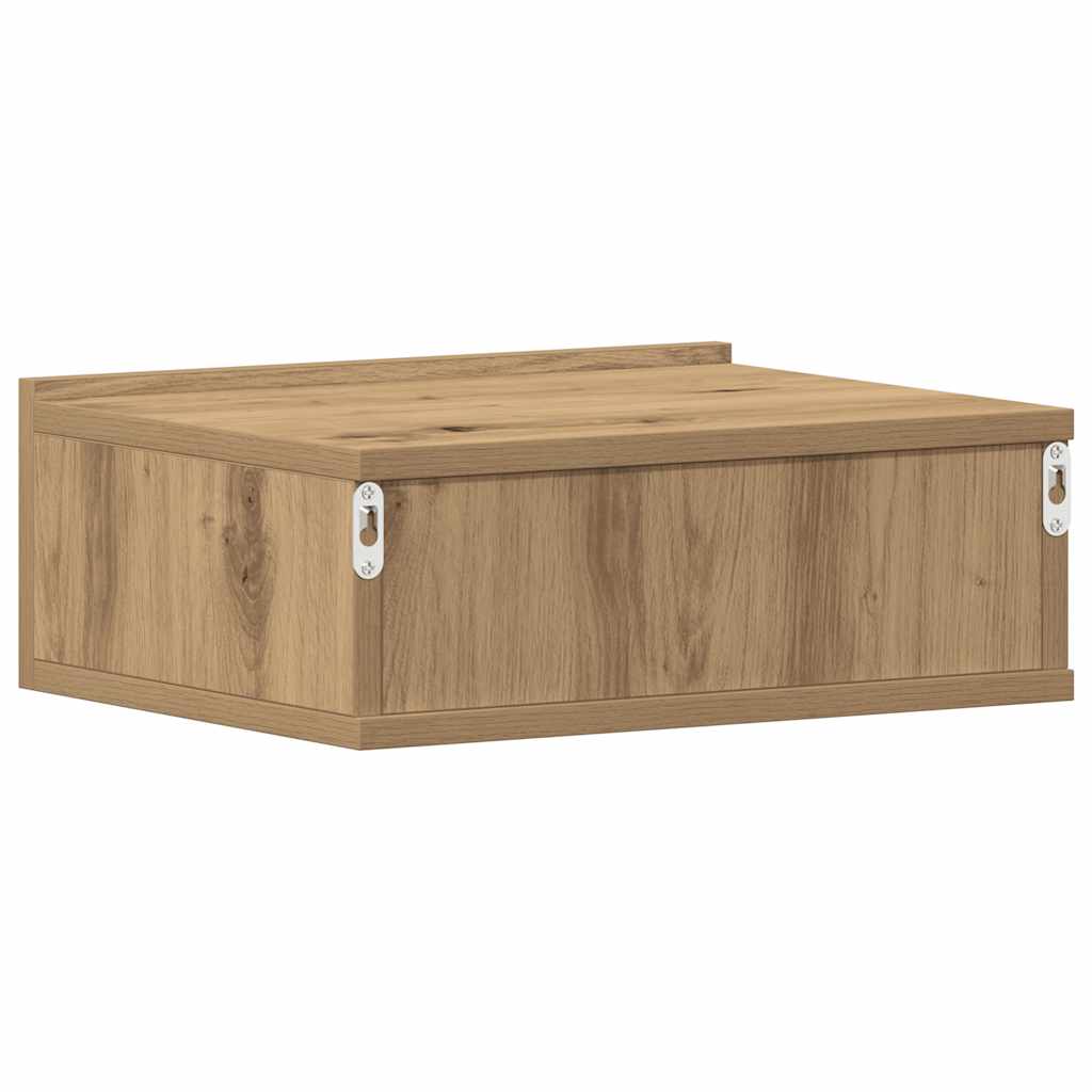 Flytende Nattbord Artisan Eik 40X32X15 Cm Konstruert Tre