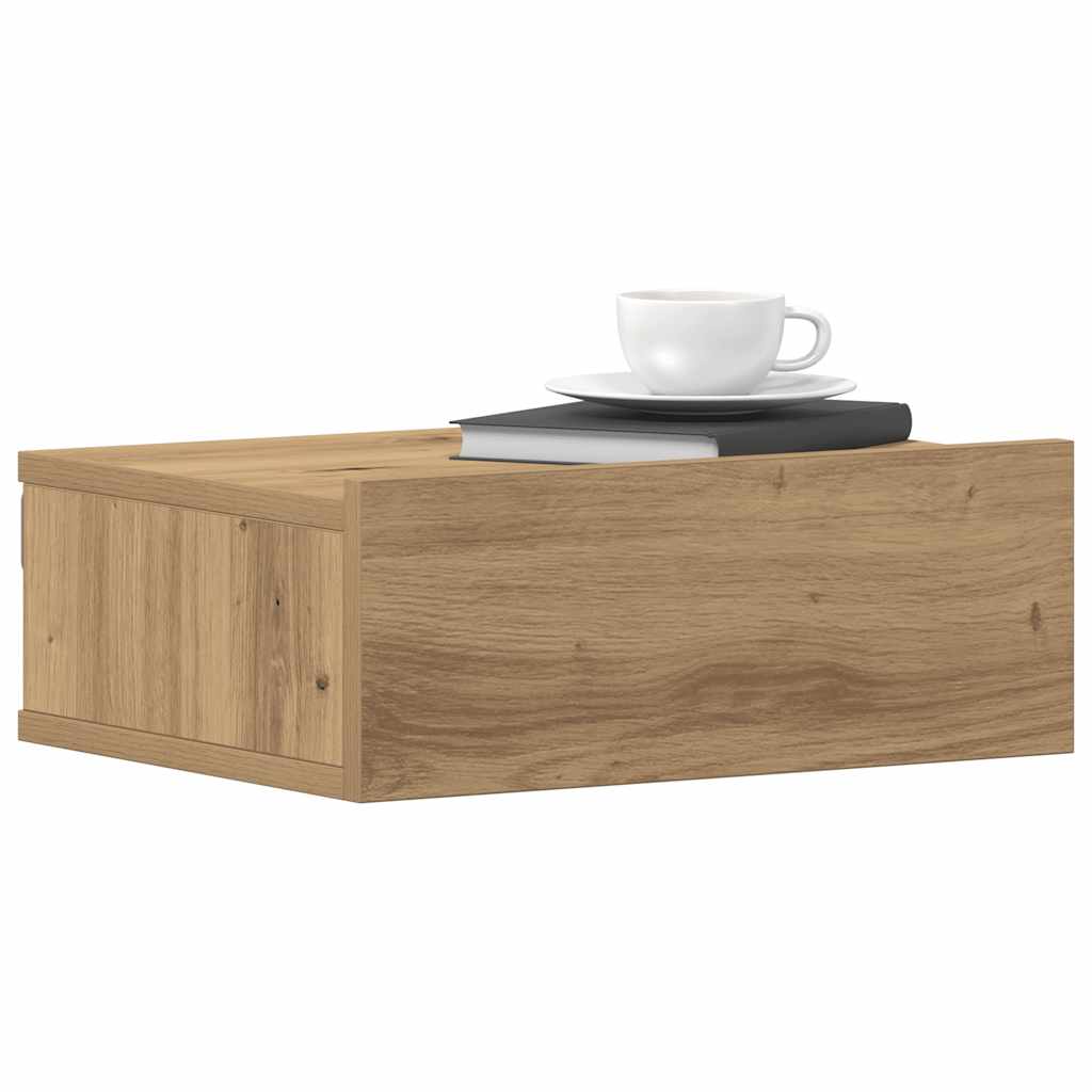Flytende Nattbord Artisan Eik 40X32X15 Cm Konstruert Tre