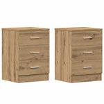 Nattbord 2 Stk Artisan Eik 38X35X55 Cm Konstruert Tre