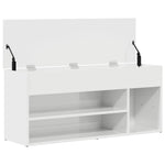 Skobenk Høyglans Hvit 102X30,5X45 Cm Konstruert Tre