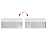 Skobenk Høyglans Hvit 102X30,5X45 Cm Konstruert Tre