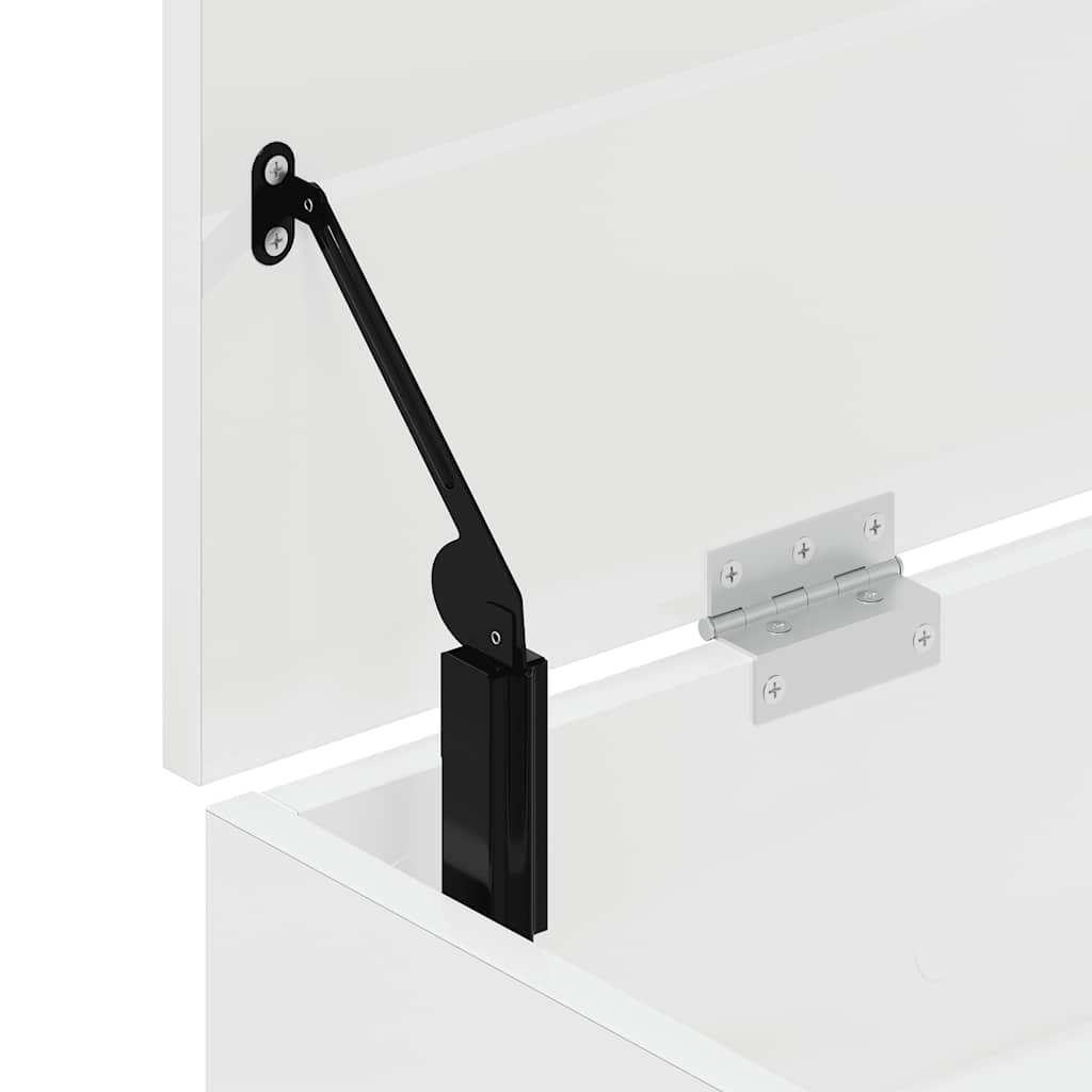 Skobenk Høyglans Hvit 102X30,5X45 Cm Konstruert Tre