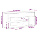 Skobenk Høyglans Hvit 102X30,5X45 Cm Konstruert Tre