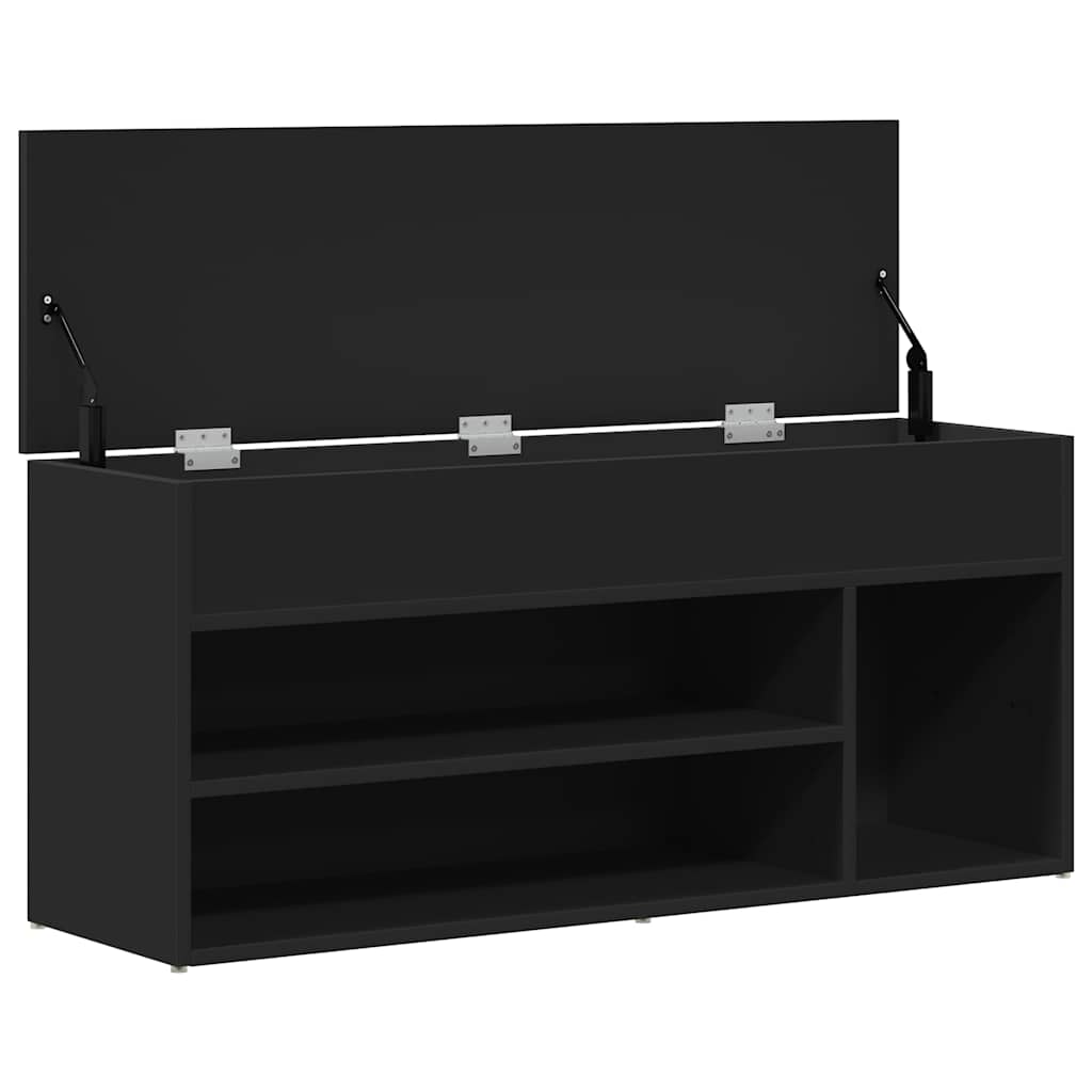 Skobenk Svart 102X30,5X45 Cm Konstruert Tre