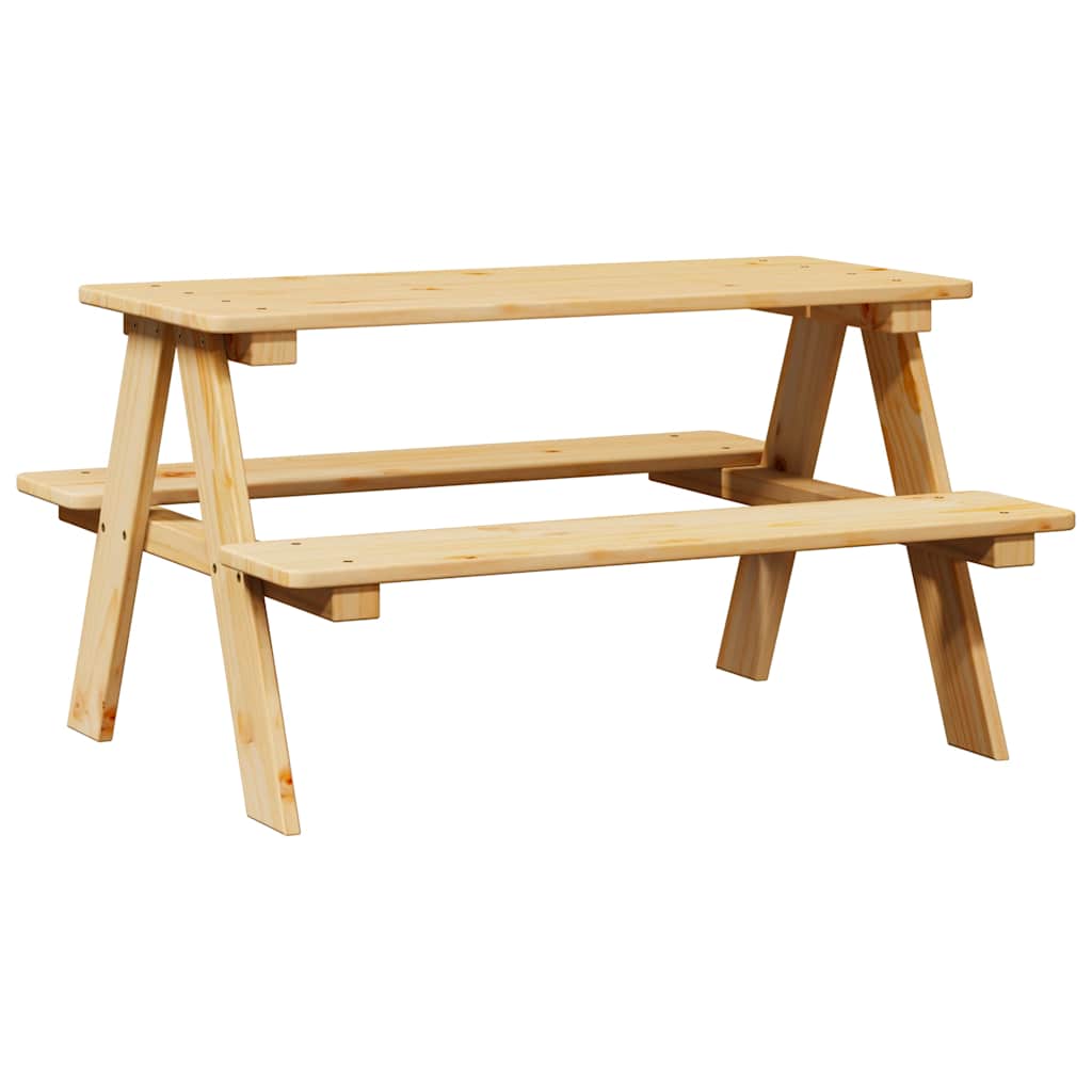 Barnebord Med Benker Irun 90X79,5X50 Cm Massivt Tre