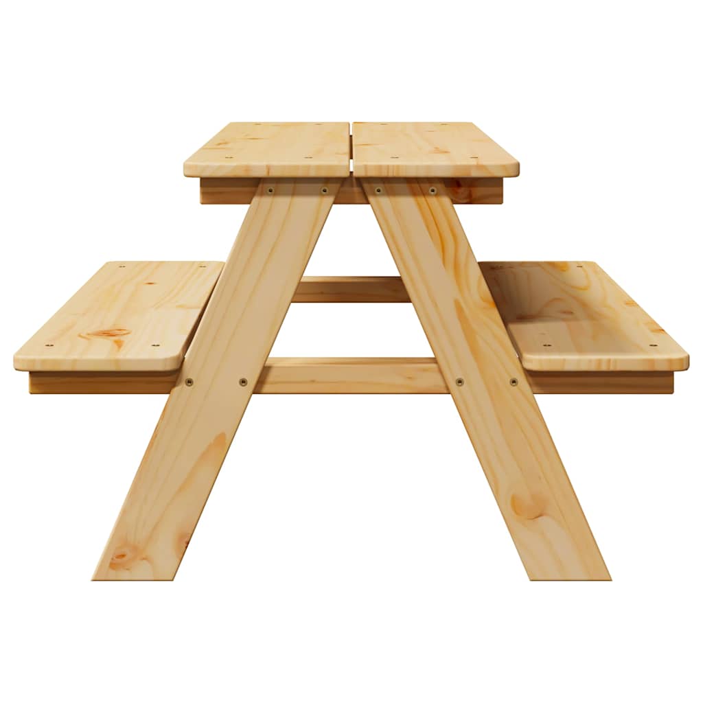 Barnebord Med Benker Irun 90X79,5X50 Cm Massivt Tre