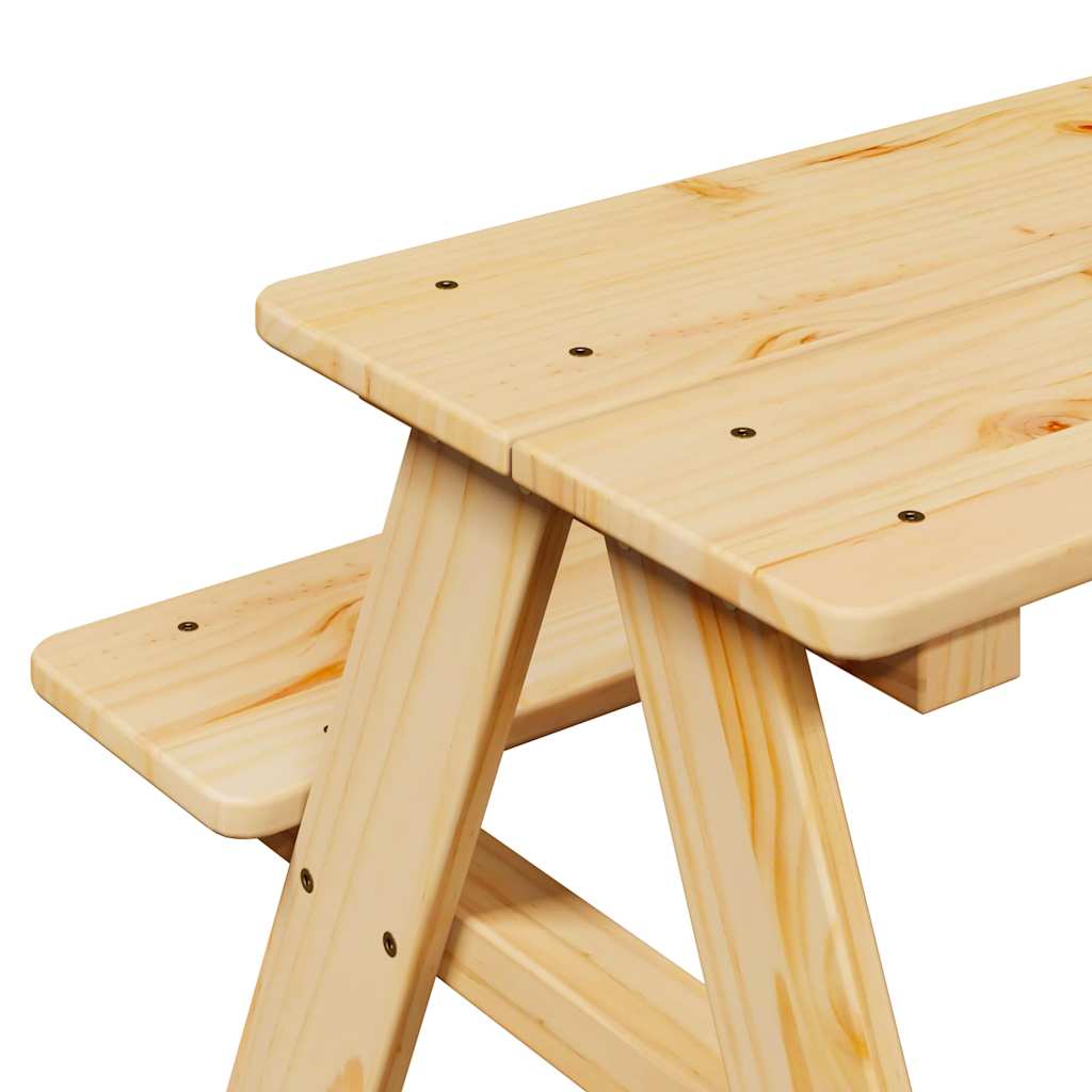 Barnebord Med Benker Irun 90X79,5X50 Cm Massivt Tre