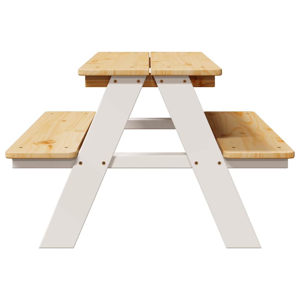 Barnebord Med Benker Irun 90X79,5X50 Cm Massivt Tre