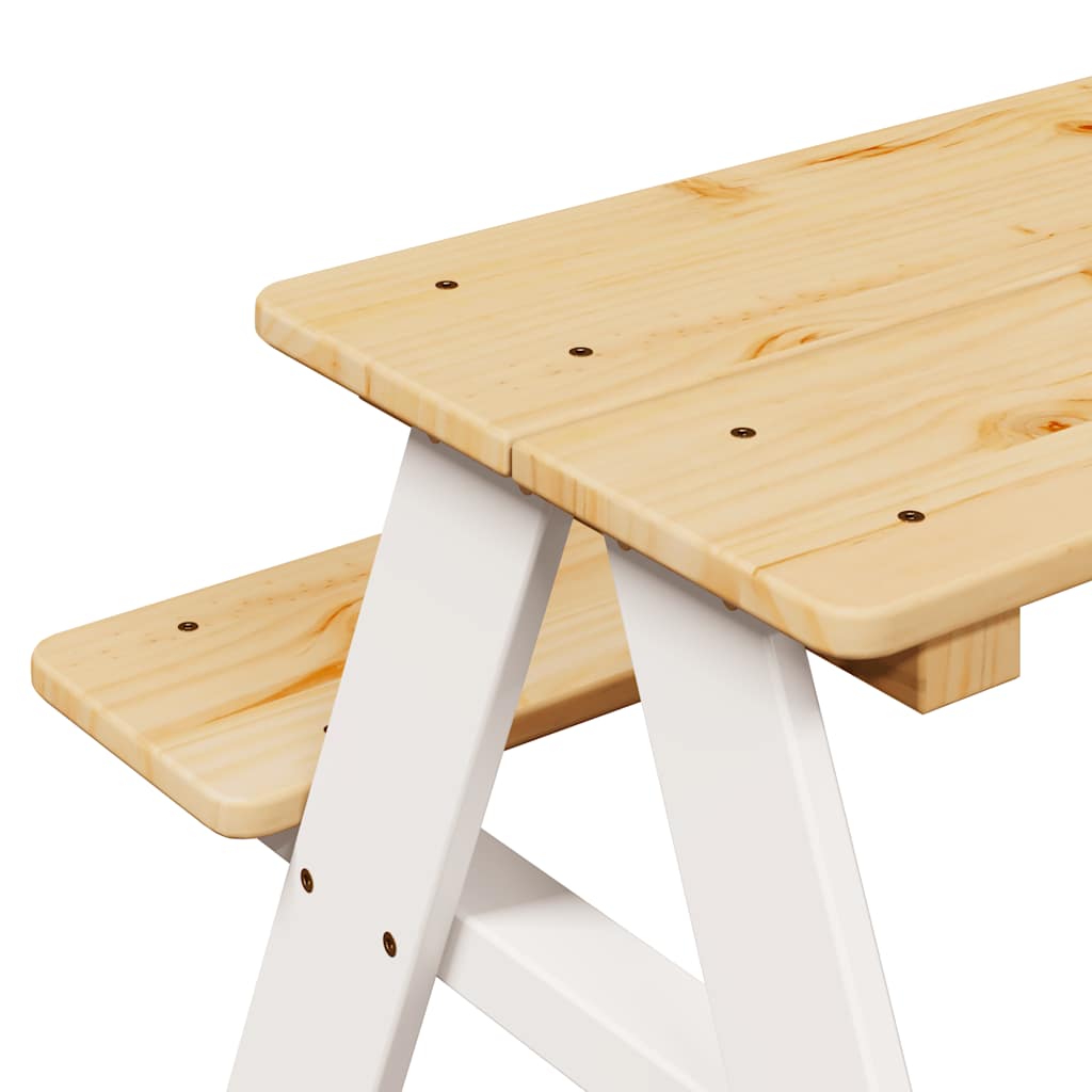 Barnebord Med Benker Irun 90X79,5X50 Cm Massivt Tre