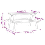 Barnebord Med Benker Irun 90X79,5X50 Cm Massivt Tre