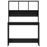 Skrivebord Med Hyller Svart Eik 102X45X148 Cm Konstruert Tre