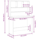 Skrivebord Med Hyller Svart Eik 102X45X148 Cm Konstruert Tre