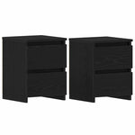 Nattbordskap 2 Pcs Svart Eik 30 X 30 X 40 Cm Konstruert Tre