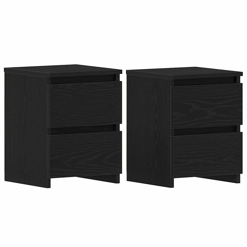 Nattbordskap 2 Pcs Svart Eik 30 X 30 X 40 Cm Konstruert Tre