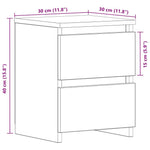 Nattbordskap 2 Pcs Svart Eik 30 X 30 X 40 Cm Konstruert Tre