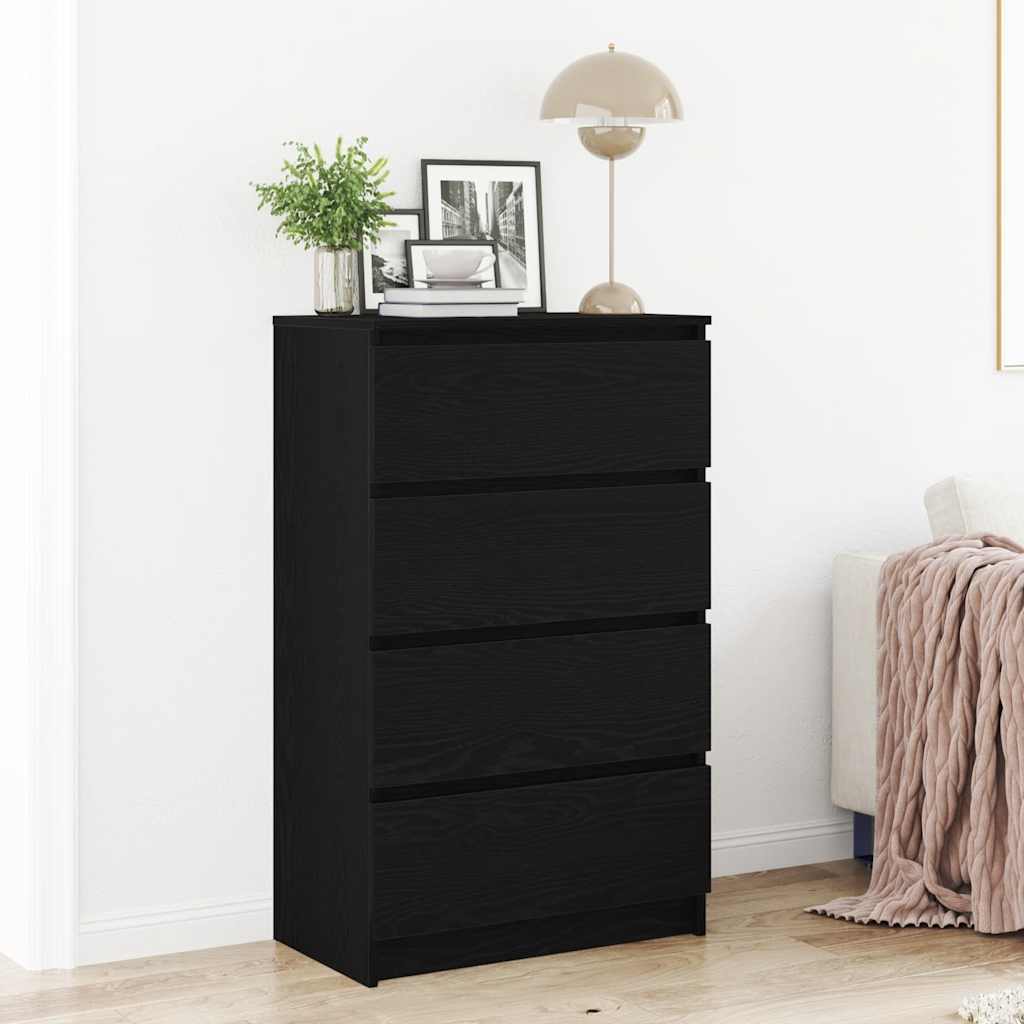 Skjenk Svart Eik 60X35X98,5 Cm Konstruert Tre