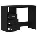 Skrivebord Med Skuffer Svart Eik 102X50X76 Cm Konstruert Tre