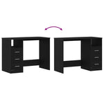 Skrivebord Med Skuffer Svart Eik 102X50X76 Cm Konstruert Tre