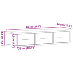 Veggskap Svart Eik 88X26X18,5 Cm Konstruert Tre