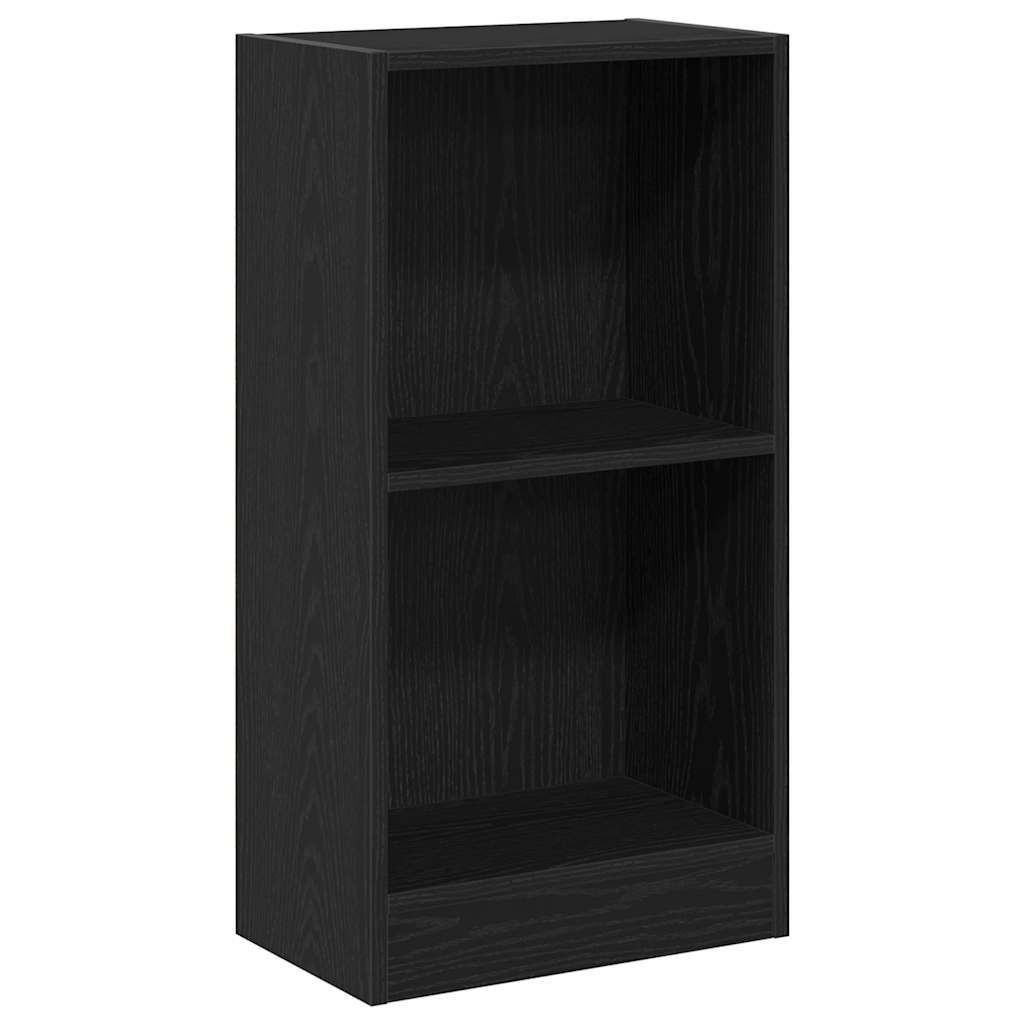 Bokhylle Svart Eik 40X24X76 Cm Konstruert Tre
