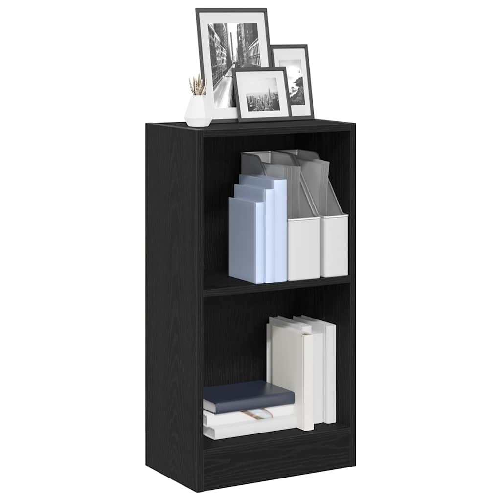 Bokhylle Svart Eik 40X24X76 Cm Konstruert Tre
